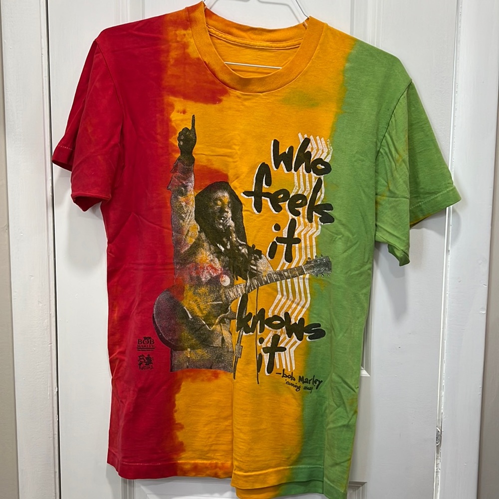 Vintage Bob Marley Who Feels It Knows It Tie Dye T-shirt Sz M/L